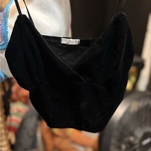 Ardene Black Velvet Crop Top